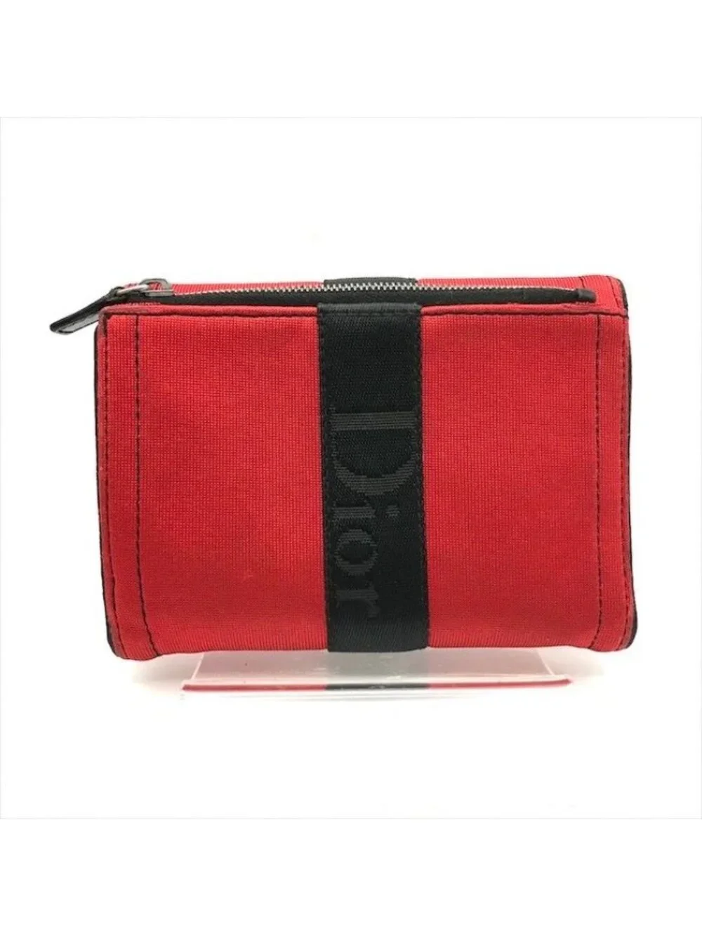 Dior Hardcore Trifold Canvas Leather Compact Wallet